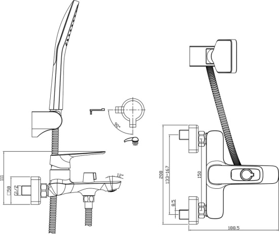 Душевой комплект Rossinka RS46-22 + RS46-30