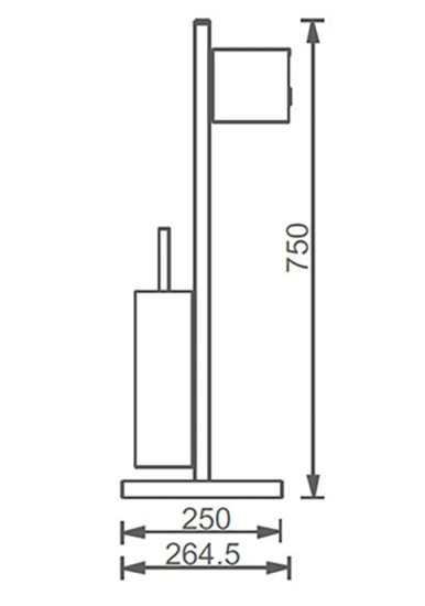 Стойка с туалетным ершиком и бумагодержателем Altrobagno FS 083302 Cr