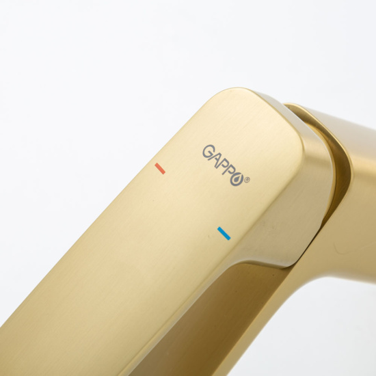 Смеситель для раковины Gappo G1028-3, золотой сатин