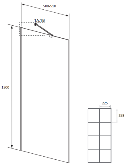 Шторка на ванну Radaway Modo Black PNJ II Factory 50
