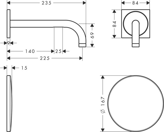 Смеситель для раковины Axor Uno 38120000