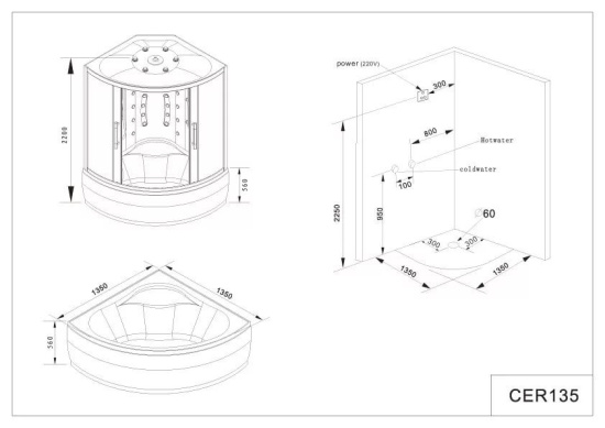 Душевой бокс Cerutti SPA SW-C135