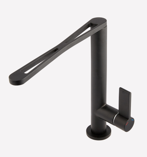 Смеситель для кухни Webert Essential EN920302441, черный/сталь