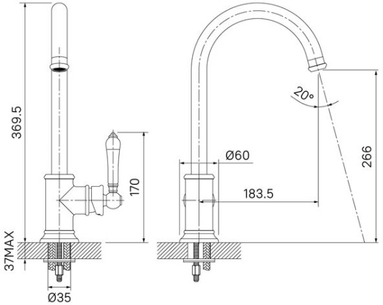 Смеситель для кухни Iddis Oxford OXFSBJ0i05