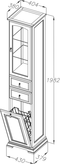 Шкаф-пенал Opadiris Риспекто 40 R с бельевой корзиной, нагал