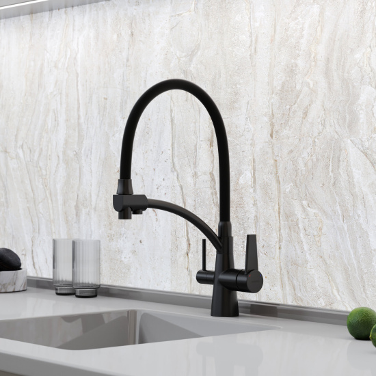 Смеситель для кухни Sancos Eri SC4001MB, матовый черный