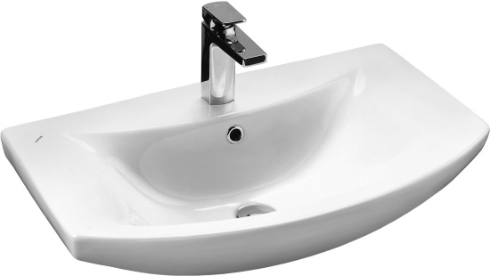 Тумба с раковиной Aquaton Бекка Pro 70 белая, дуб сомерсет