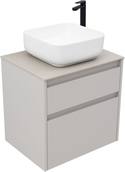 Тумба с раковиной Aquanet Nova Lite 2.0 60 2 ящика, бежевая