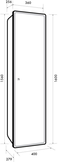 Пенал Dreja Point 40 c подсветкой белый/зеркальный
