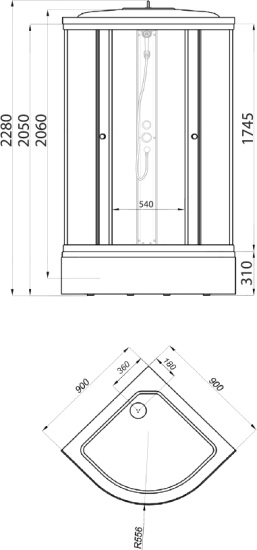 Душевой уголок Triton Ультра Щ0000039055 90х90 см белый, с поддоном