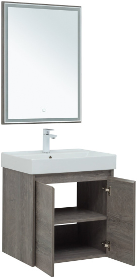 Мебель для ванной Aquanet Nova Lite 60 дуб рошелье, с дверками