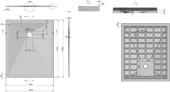 Поддон для душа Vincea VST-4SR8010G 100x80 серый, с сифоном