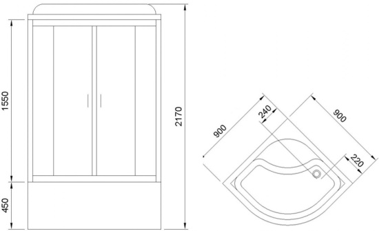 Душевая кабина Royal Bath RB 90BK2-T