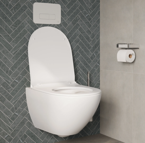 Унитаз подвесной STWORKI Merlingen HWH55 безободковый + инсталляция Geberit Duofix Delta 458.103.21.1 3 в 1 с кнопкой