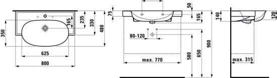 Мебель для ванной Laufen The New Classic 80 белая глянцевая