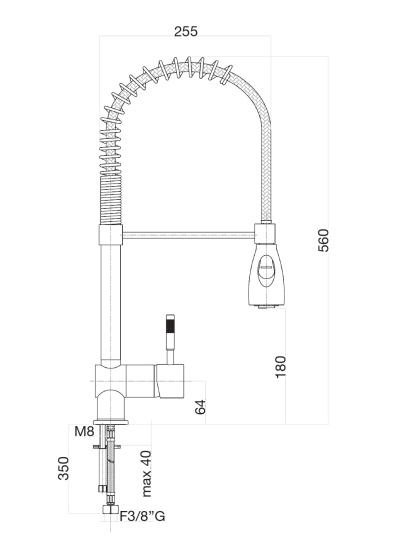 Смеситель для кухни Fiore Xenon 44CR5465 с режимом душ, хром