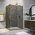 Душевой уголок Vegas Glass ZA-F NOVO 120*70 03 07, профиль золото матовое, стекло графит