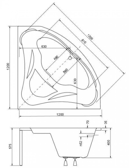 Акриловая ванна Besco Mia 120