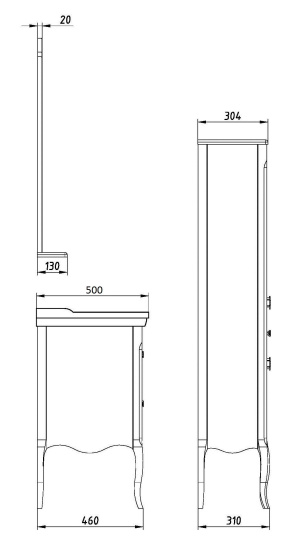 Мебель для ванной ASB-Woodline Модерн 105 рошфор, белая патина
