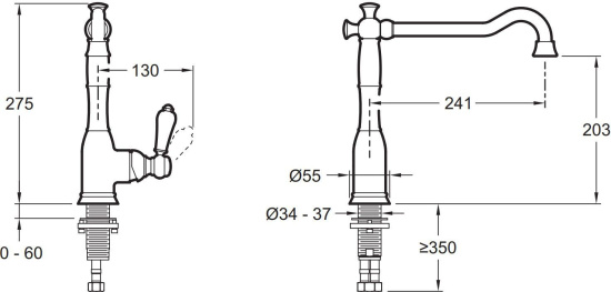 Смеситель для кухни Jacob Delafon Louise E24367-CP
