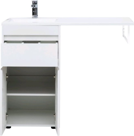 Тумба с раковиной Aquanet Токио 110 L белая подвесная, 1 ящик