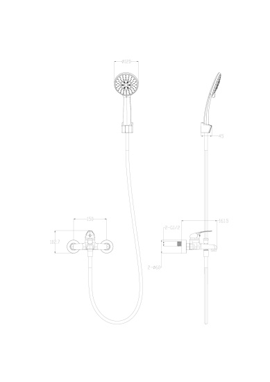 Смеситель для ванны Wonzon & Woghand WW-4530-CR