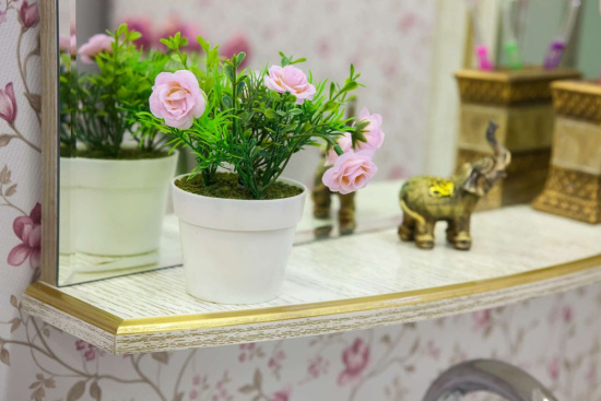 Мебель для ванной Sanflor Адель 65 белая, патина золото