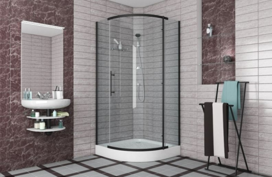 Душевой уголок Bravat Blackline BS090.1110A 90х90х195