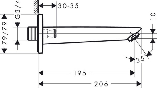 Излив для ванны Hansgrohe Logis 71410000