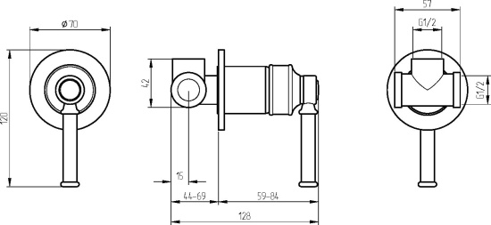 Смеситель для душа Migliore Ermitage Mini 30208 с внутренней частью, золото