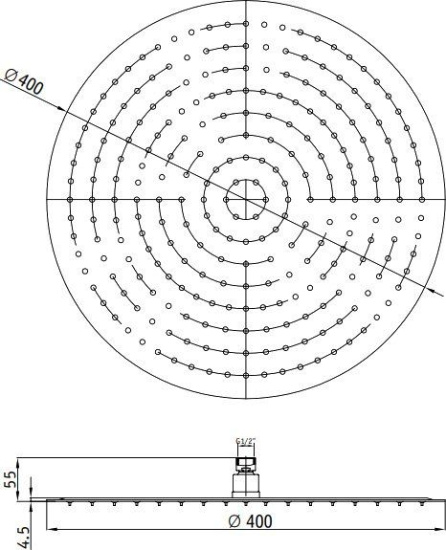 Верхний душ RGW Shower Panels SP-81-40