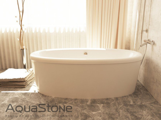 Ванна из искусственного камня AquaStone Оливия 180 с фронтальным экраном