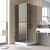 Душевой уголок Vegas Glass EP-Fis LUX 90*100 08 07 L, профиль глянцевый хром, стекло графит