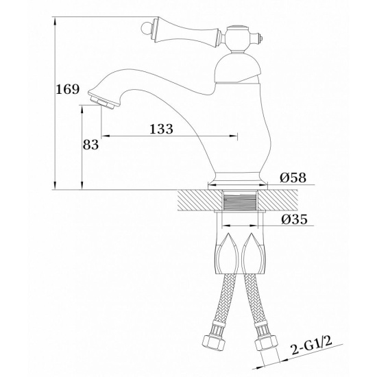 Смеситель для раковины Ganzer Silestis GZ77011E золото