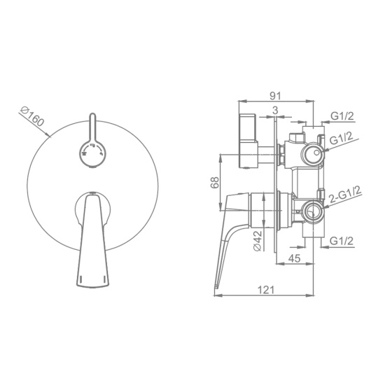 Смеситель для душа Raglo R07.273.03, золотой сатин