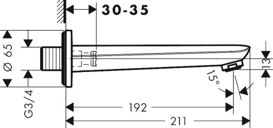 Излив для ванны Hansgrohe Novus 71320000
