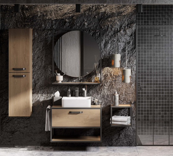 Зеркало Aquaton Лофт Фабрик 80 дуб кантри