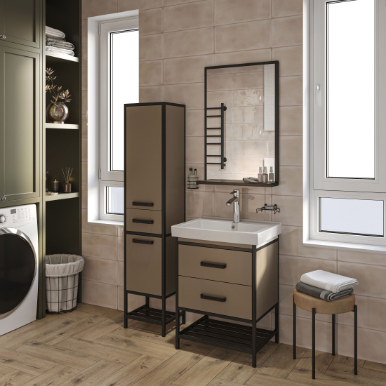 Тумба с раковиной Sanflor Норд 60 тауп с раковиной Grand 60