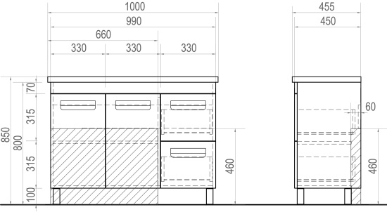 Мебель для ванной Vigo Plaza 100