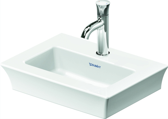 Тумба с раковиной Duravit White Tulip 45 с ручкой, американский орех, белый шелковисто-матовый