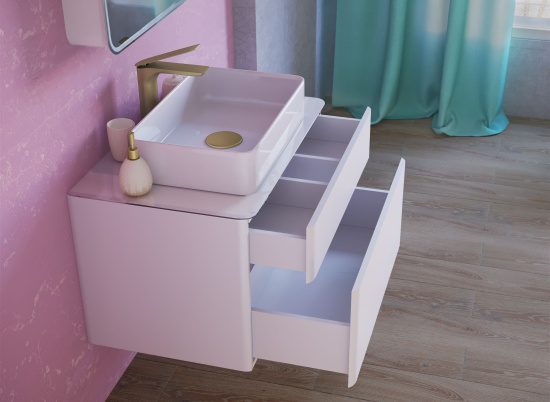 Тумба с раковиной Raval Pure 80 подвесная