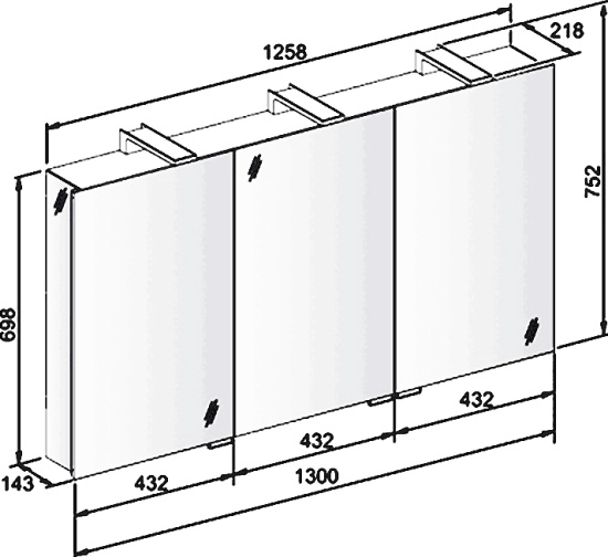Зеркало-шкаф Keuco Royal Universe 130 см