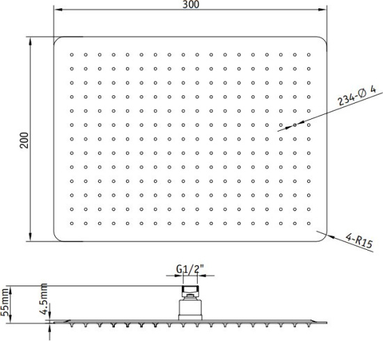 Верхний душ RGW Shower Panels SP-84-30
