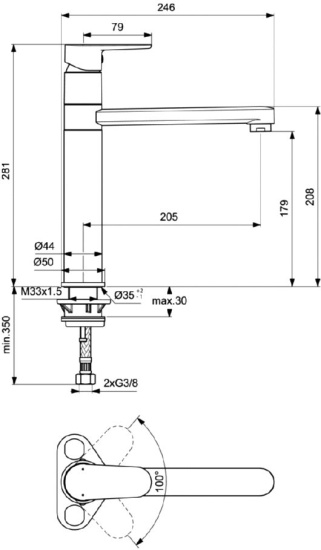 Смеситель для кухни Ideal Standard Cerafine O BC501AA