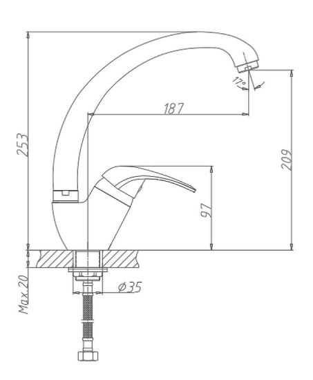Смеситель для кухни Haiba HB4103-2