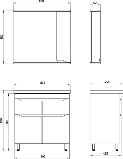 Мебель для ванной ASB-Mebel Бари 80-2.2 белая