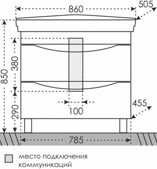 Тумба с раковиной СанТа Сатурн 85 напольная