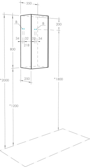 Шкаф Aquaton Сохо 35 cлэйт, галька серая