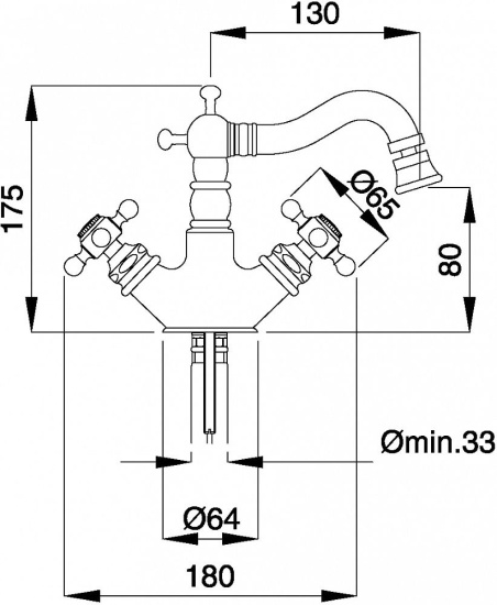 Смеситель для биде Migliore Arcadia ML.ARC-8344.BR бронза