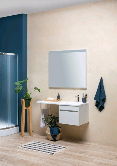 Тумба с раковиной Aquanet Токио 120 R белая подвесная, 1 ящик